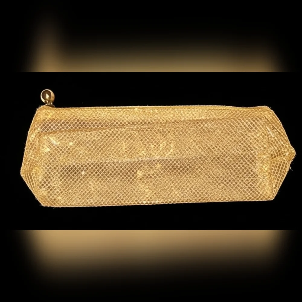 Shimmering Gold Mesh Fabric